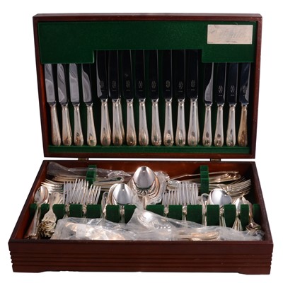 Lot 50 - Twelve place canteen of cutlery, Butler Cavendish bead pattern