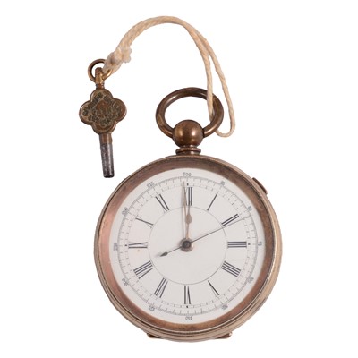 Lot 1023 - A large gold-plated open faced pocket watch.