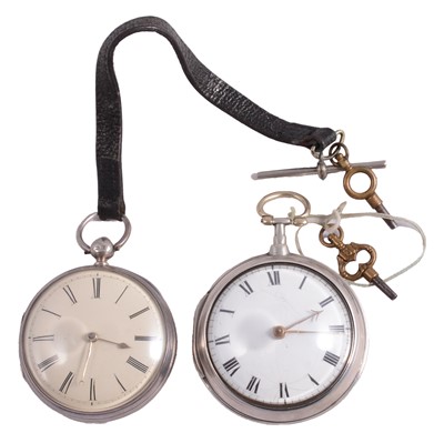 Lot 1031 - A George III silver pair cased pocket watch, and a Victorian silver open face pocket watch.