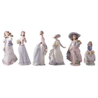 Lot 9 - Six Lladro figures