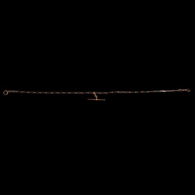 Lot 496 - A yellow and white metal Albert watch chain.