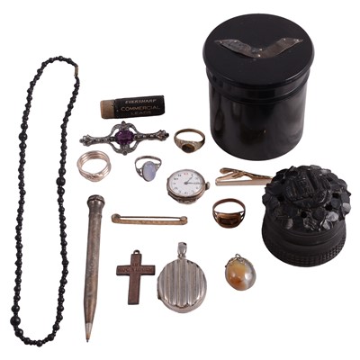 Lot 1281 - A collection of antique and later costume jewellery.