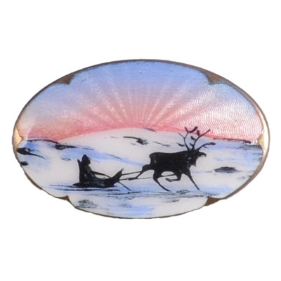 Lot 1227 - Ivar T Holth - a Norwegian enamel brooch.
