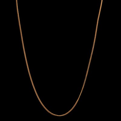 Lot 348 - A yellow metal chain link necklace.