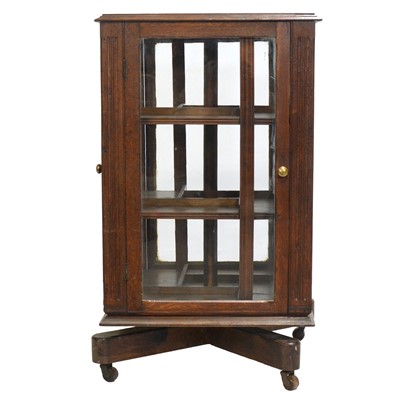 Lot 360 - An Edwardian oak revolving bookcase