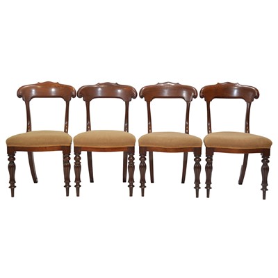 Lot 368 - Set of four early Victorian mahogany dining chairs