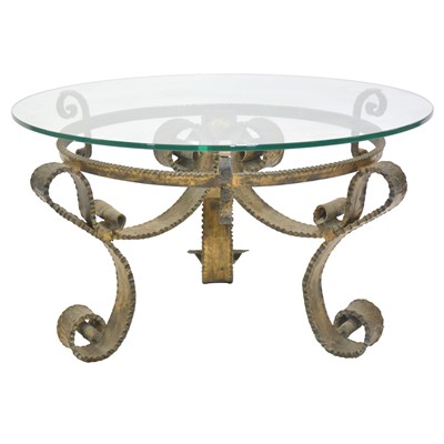 Lot 357 - French 1950's gilt metal coffee table