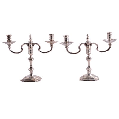 Lot 190 - Pair of Elizabeth II silver canelabra, J B Chatterley & Sons, Birmingham 1966