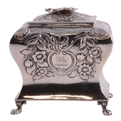 Lot 191 - Georgian silver tea caddy, George King, London 1823