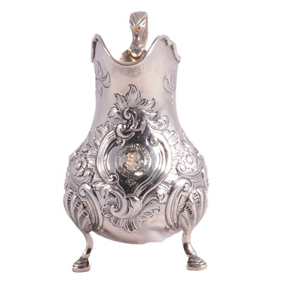 Lot 184 - Georgian silver cream jug, London 1757