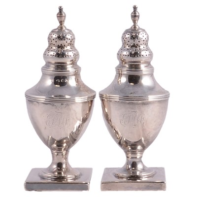 Lot 195 - Pair of silver pepperettes