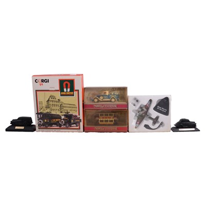 Lot 156 - Box of die-cast Yesteryear models and similar, together with three framed presentations