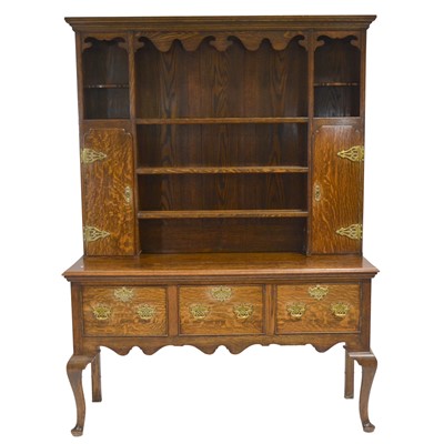 Lot 395 - George III style oak dresser