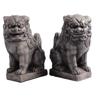 Lot 59 - Small pair of composite stone Shisa or Foo Dogs