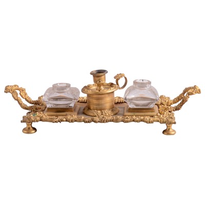 Lot 41 - Empire gilt metal encrier