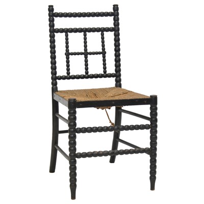 Lot 311 - Victorian ebonised bobbin framed side chair