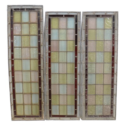 Lot 451 - Three stained and leaded glass panels