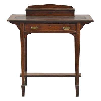 Lot 420 - Victorian inlaid rosewood writing table