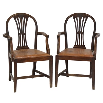 Lot 424 - Pair of Victorian mahogany carver chairs