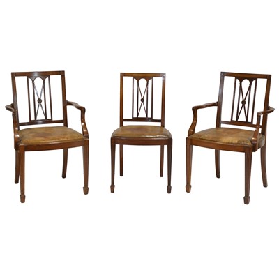 Lot 384 - Set of eight mahogany dining chairs, Regency style