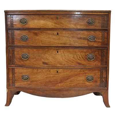 Lot 422 - Victorian mahogany bowfront chest of drawers