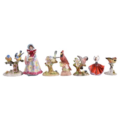 Lot 86 - Collection of Crown Staffordshire and other bird ornaments; other decorative figurines