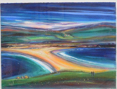 Lot 358 - Ros Willis, Memories of St Ninian's Isle, pastel, and three limited edition prints