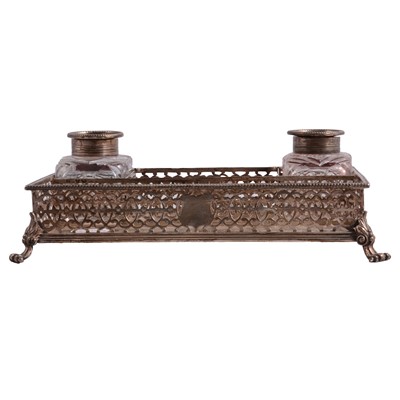 Lot 209 - Silver desk stand