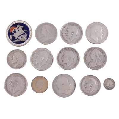 Lot 164 - A collection of British pre-1920 silver content coins.