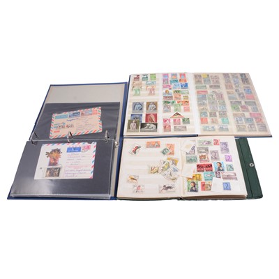 Lot 231 - Six stamp albums and stock books, and an album of FDCs