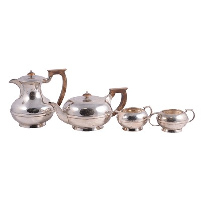 Lot 104 - Four-piece silver teaset