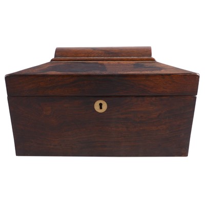 Lot 105 - Victorian rosewood sarcophagus-shape tea caddy