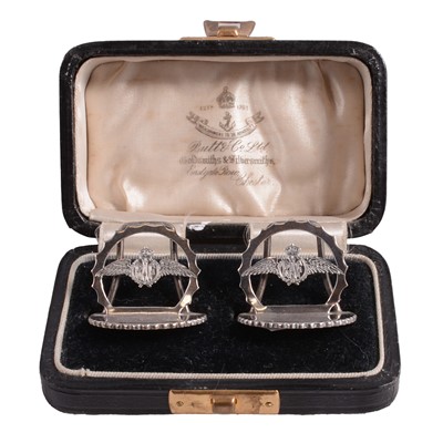 Lot 67 - Pair of silver RAF menu stands