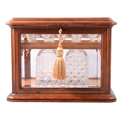 Lot 45 - French Third Republic period walnut cased liqueur cabinet