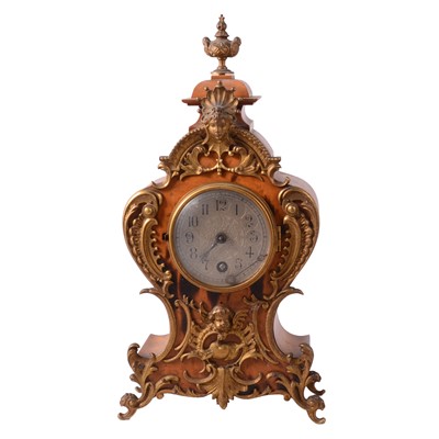 Lot 206 - Walnut balloon clock, Lenzkirch movement