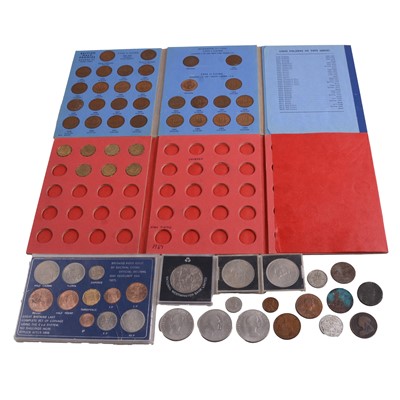 Lot 311 - Collection of British and overseas coins, some silver content.