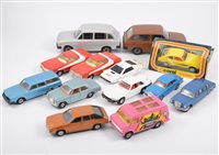 Lot 1167 - Two boxes of diecast model cars and vehicles;...