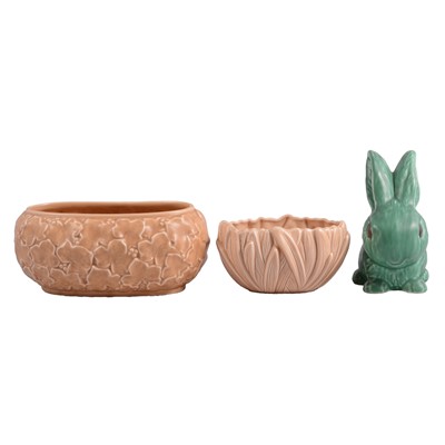 Lot 18 - Sylvac pottery bunny rabbit and two planters
