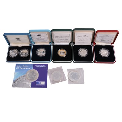 Lot 293 - Thirteen silver and silver proof coins / coin sets.