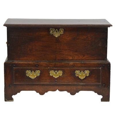 Lot 500 - Joined oak mule chest of small proportions