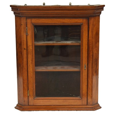 Lot 510 - Victorian walnut hanging corner cabinet