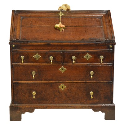 Lot 526 - George III oak bureau