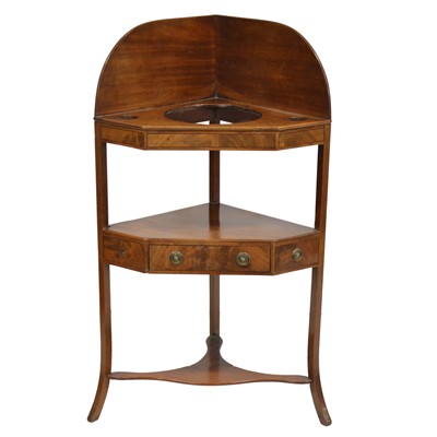 Lot 480 - George III mahogany corner washstand