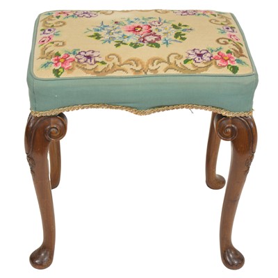 Lot 537 - Mahogany upholstered stool and two other stools