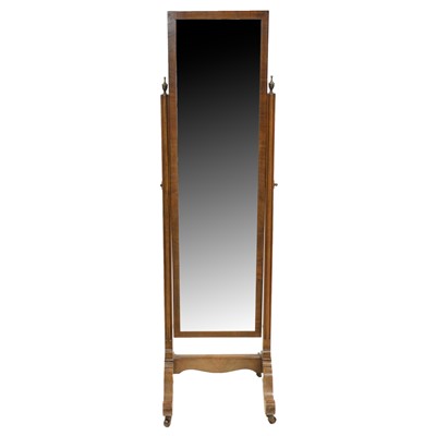 Lot 416 - Edwardian mahogany cheval mirror