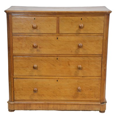 Lot 512 - Victorian satin walnut chest of drawers