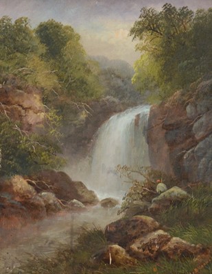 Lot 371 - Continental School, Figure by a waterfall