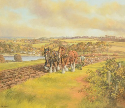 Lot 356 - Geoff R Herickx, Ploughing at Helford, Cornwall