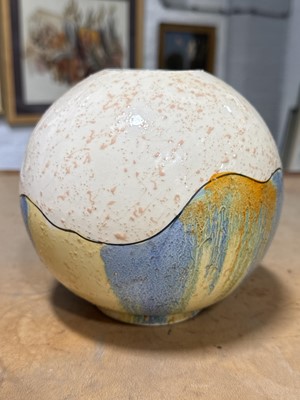 Lot 13 - Clarice Cliff, 'Patina Tree Orange' a shape 370 globe vase, 1930s