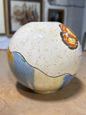 Lot 13 - Clarice Cliff, 'Patina Tree Orange' a shape 370 globe vase, 1930s